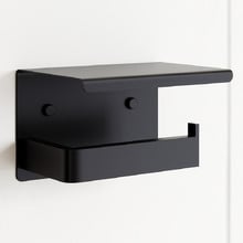 Nero Shelf Black Stainless Steel Toilet Paper Holder